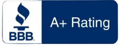BBB A+ rating logo, indicating exceptional customer satisfaction.