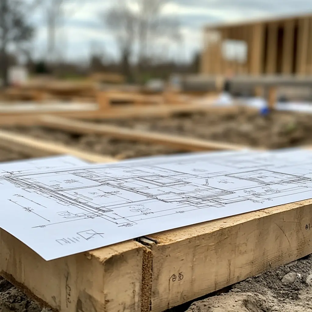 Detailed Foundation Blueprint for Construction Architectural blueprint of a building foundation.