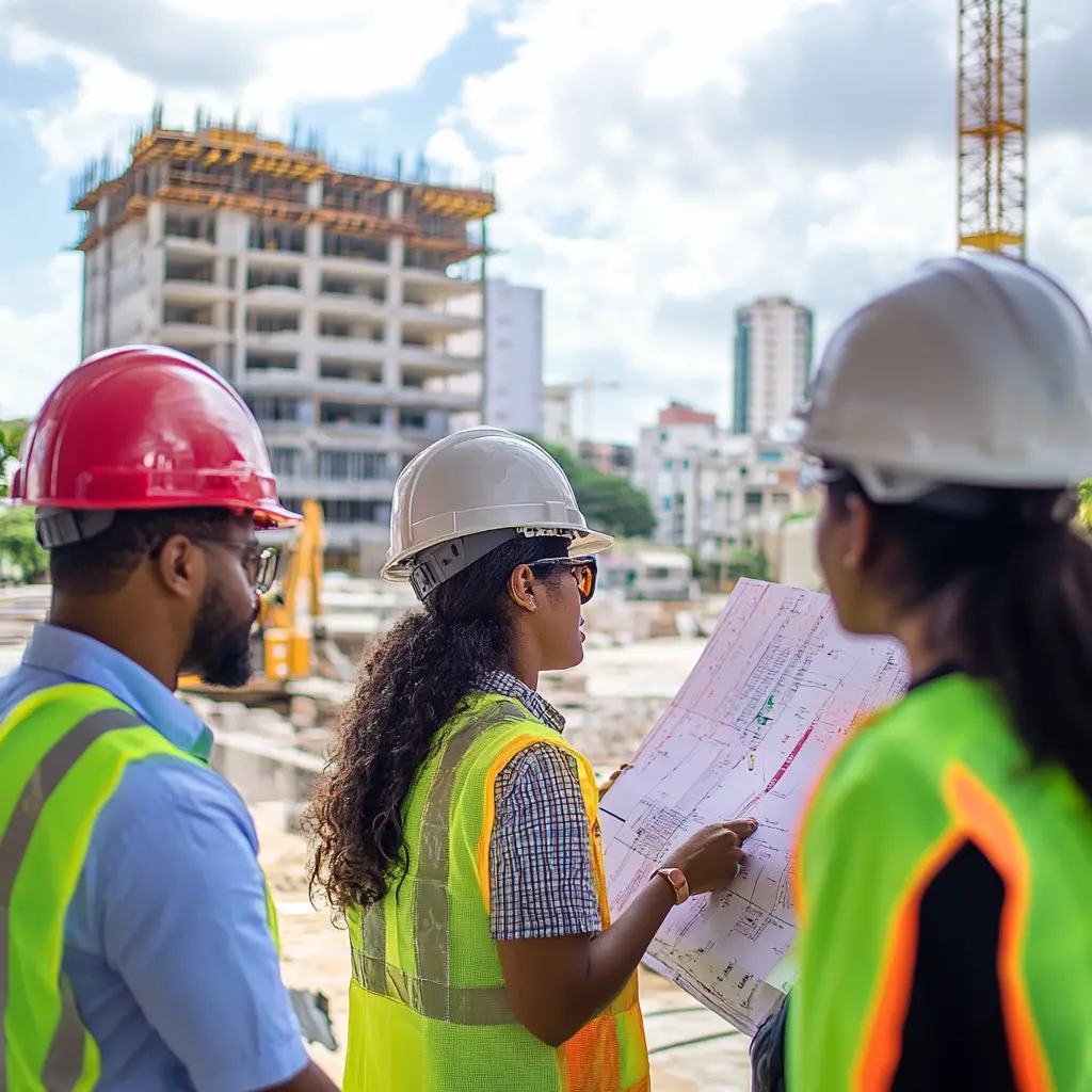 Black Brazilian Engineers on Construction Site A
