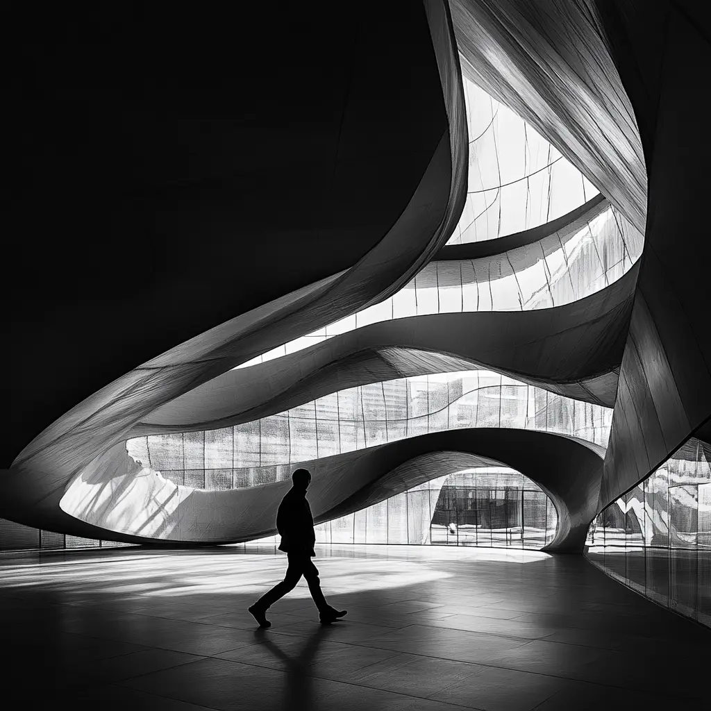 A captivating image of a modern building facade, showcasing the photographer's style  Paul Clemence.