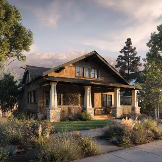 Elegant home addition in Altadena, California, seamlessly integrated with a Craftsman house.