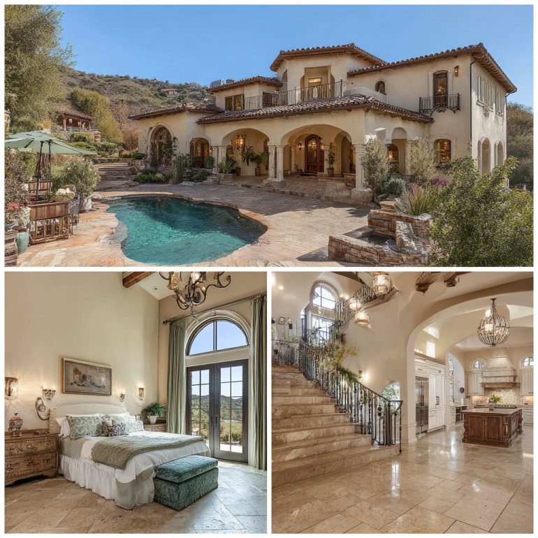 gourmet chef’s kitchen with natural stone, dark wood cabinetry, and statement pendant lights in a custom homes design in Yorba Linda.