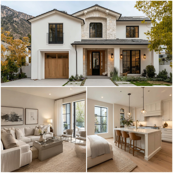 Transitional living room interior with soft fabrics, layered textures, and a neutral color palette.